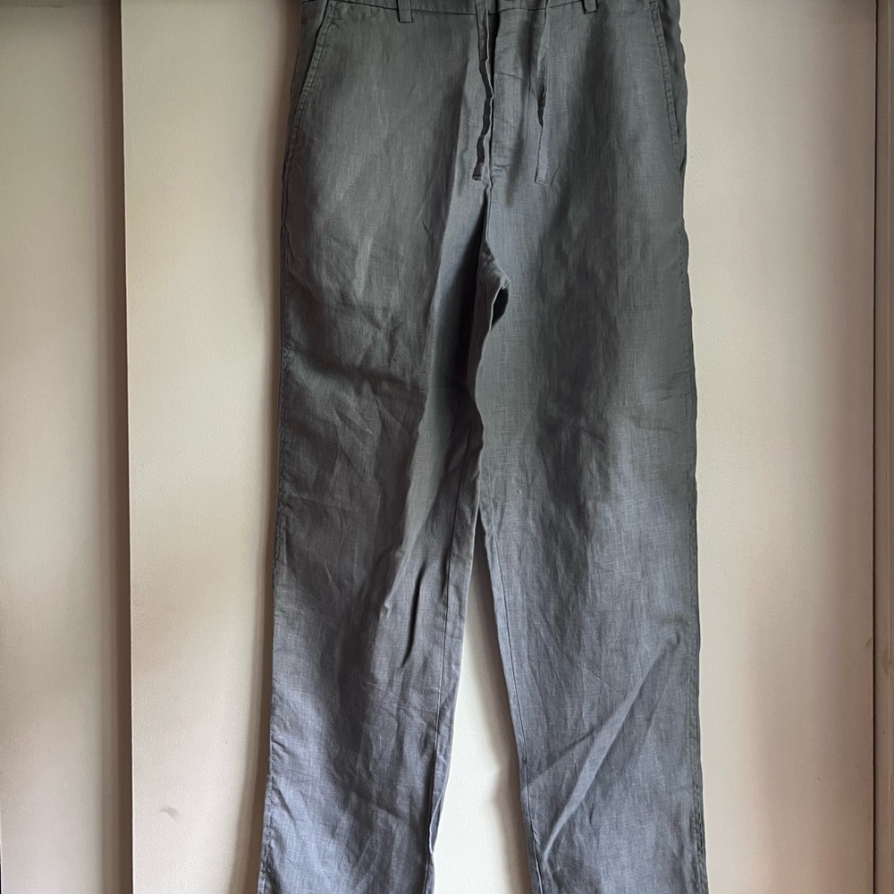 Men's Blue Grey Linen Pants